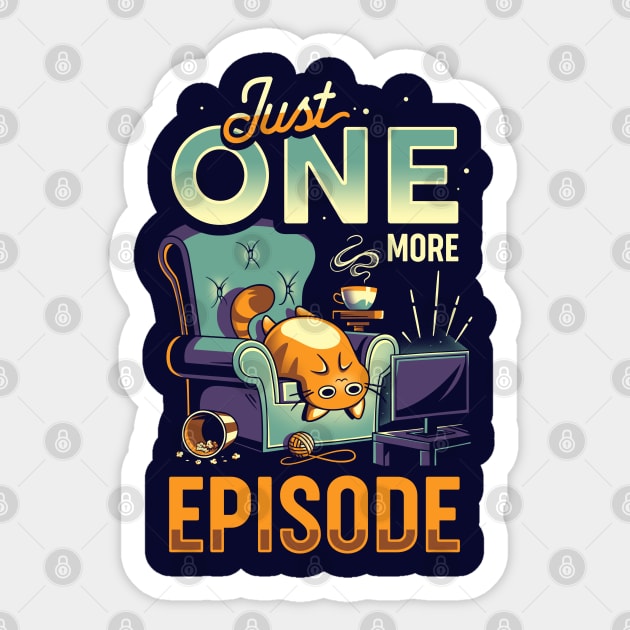 Chonky TV Addict - Couch Potato Cat Sticker by Snouleaf